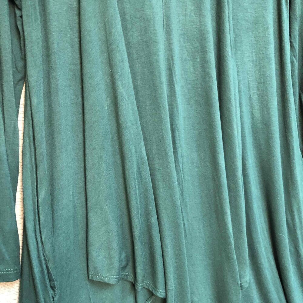 Annabelle Dark Green Solid Color Asymmetrical Hem… - image 2
